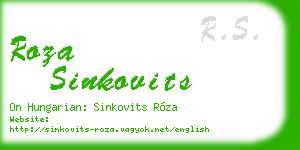 roza sinkovits business card